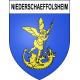 Pegatinas escudo de armas de Niederschaeffolsheim adhesivo de la etiqueta engomada