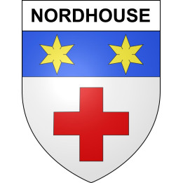 Pegatinas escudo de armas de Nordhouse adhesivo de la etiqueta engomada