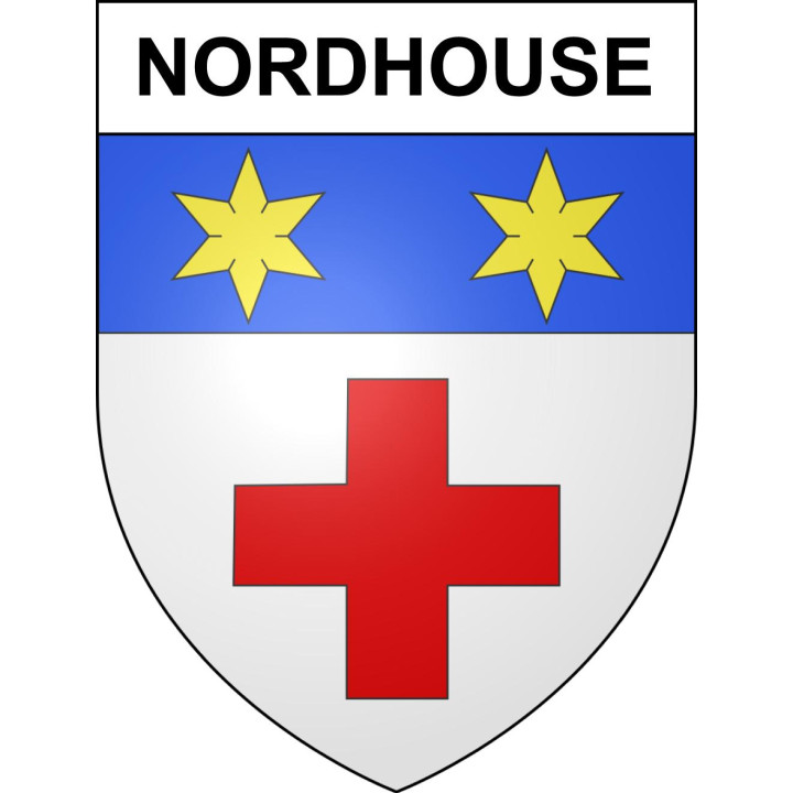 Pegatinas escudo de armas de Nordhouse adhesivo de la etiqueta engomada