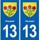 13 Roquefort-la-Bédoule blason ville autocollant plaque sticker