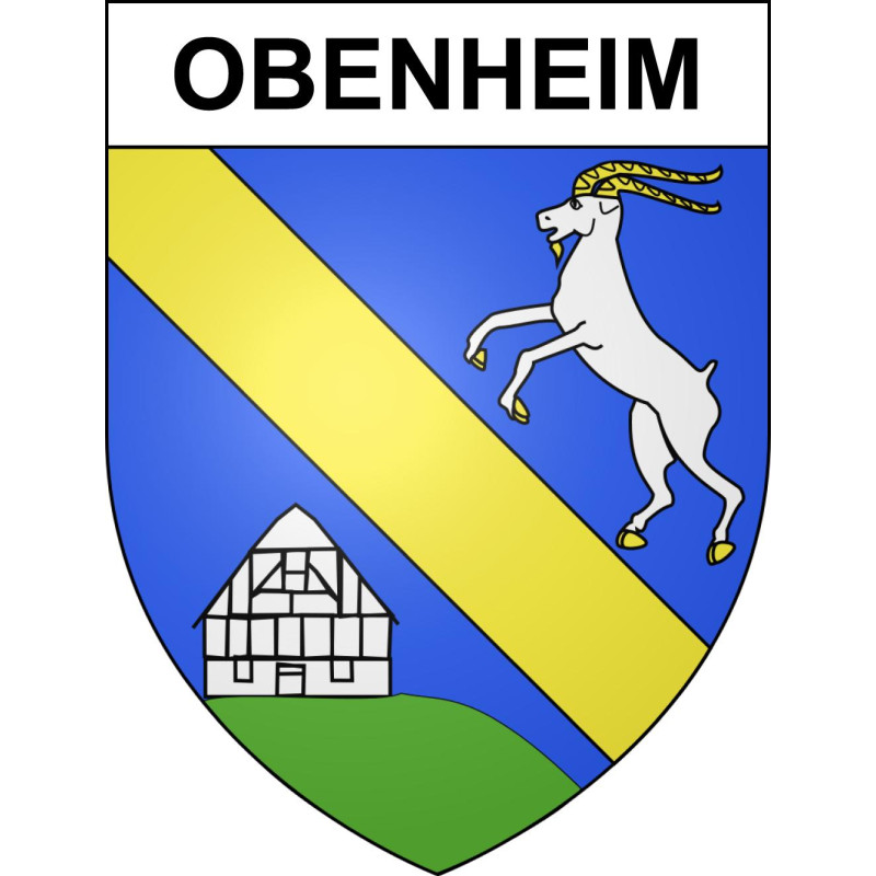 Pegatinas escudo de armas de Obenheim adhesivo de la etiqueta engomada