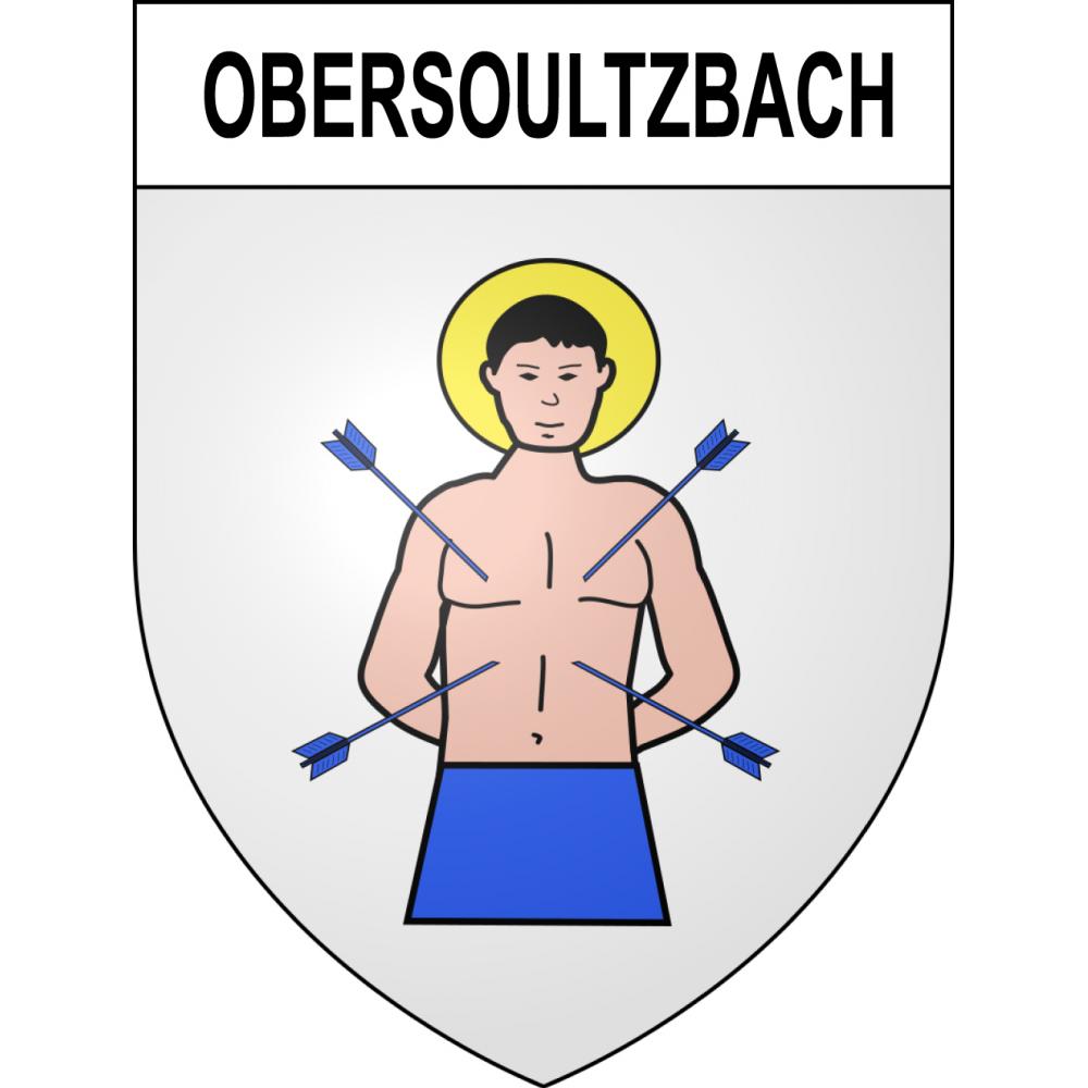 Pegatinas escudo de armas de Obersoultzbach adhesivo de la etiqueta engomada