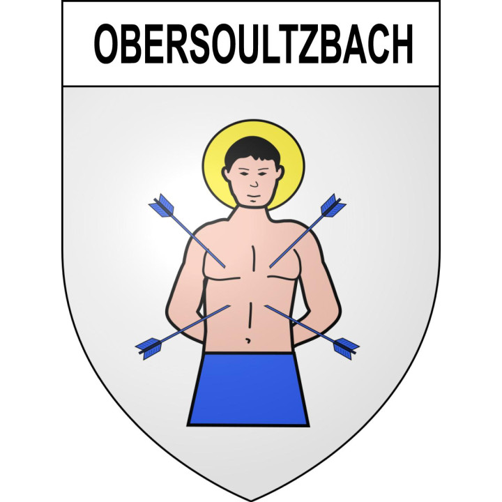 Pegatinas escudo de armas de Obersoultzbach adhesivo de la etiqueta engomada