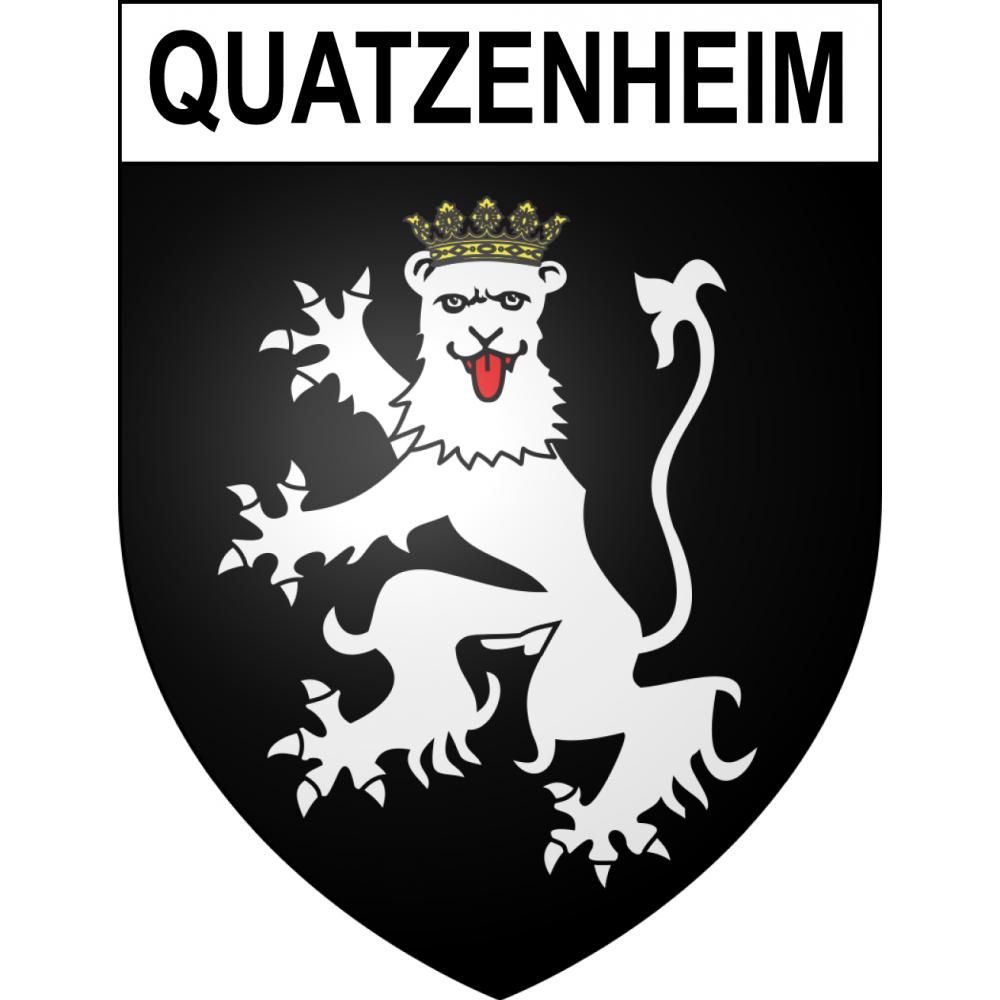 Pegatinas escudo de armas de Quatzenheim adhesivo de la etiqueta engomada