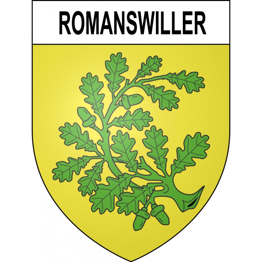 Pegatinas escudo de armas de Romanswiller adhesivo de la etiqueta engomada