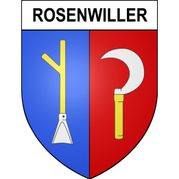 Pegatinas escudo de armas de Rosenwiller adhesivo de la etiqueta engomada