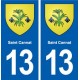 13 Saint-Cannat logo ville autocollant plaque sticker