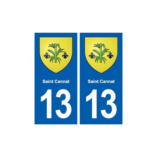 13 Saint-Cannat logo ville autocollant plaque sticker