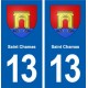 13 Saint-Cannat blason ville autocollant plaque sticker