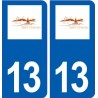 13 Saint-Chamas blason ville autocollant plaque sticker