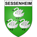 Pegatinas escudo de armas de Sessenheim adhesivo de la etiqueta engomada
