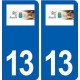13 Saint-Chamas logo ville autocollant plaque sticker