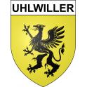 Pegatinas escudo de armas de Uhlwiller adhesivo de la etiqueta engomada