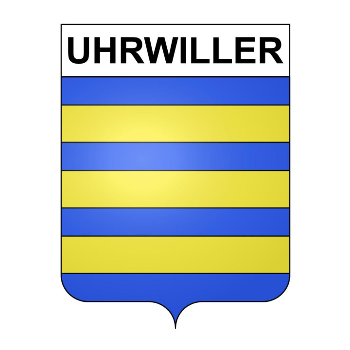 Pegatinas escudo de armas de Uhrwiller adhesivo de la etiqueta engomada