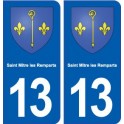 13 Saint-Mitre-les-Remparts logo ville autocollant plaque sticker