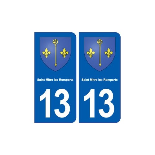 13 Saint-Mitre-les-Remparts logo ville autocollant plaque sticker