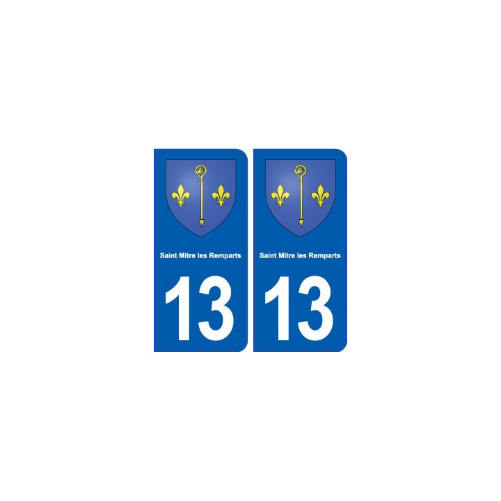 13 Saint-Mitre-les-Remparts logo ville autocollant plaque sticker
