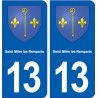 13 Saint-Mitre-les-Remparts logo ville autocollant plaque sticker