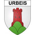 Pegatinas escudo de armas de Urbeis adhesivo de la etiqueta engomada