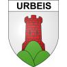Pegatinas escudo de armas de Urbeis adhesivo de la etiqueta engomada