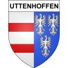 Pegatinas escudo de armas de Uttenhoffen adhesivo de la etiqueta engomada