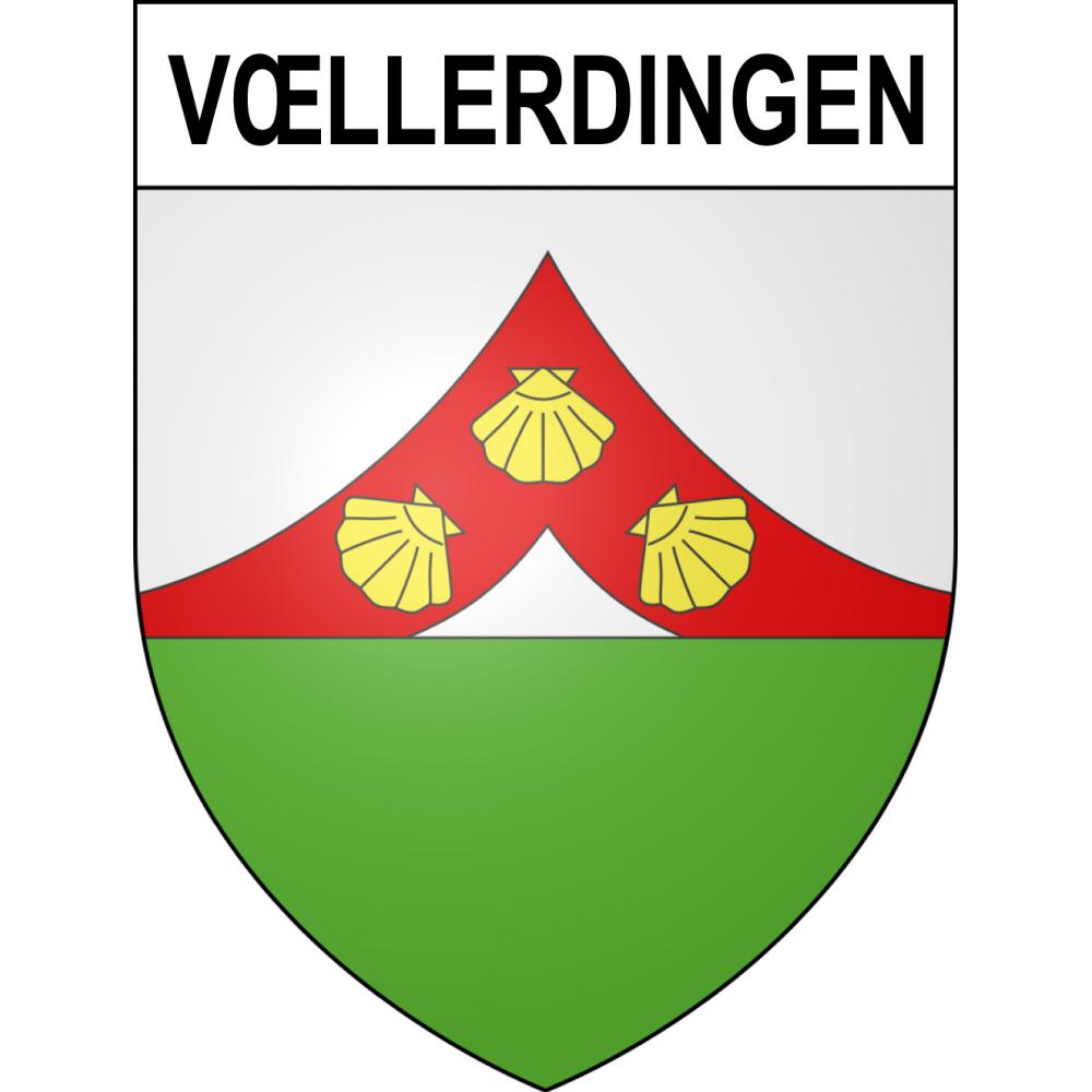 Pegatinas escudo de armas de Vœllerdingen adhesivo de la etiqueta engomada