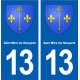 13 Saint-Mitre-les-Remparts logo ville autocollant plaque sticker