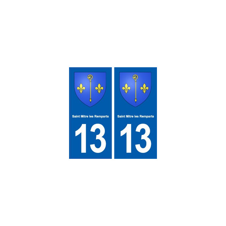 13 Saint-Mitre-les-Remparts logo ville autocollant plaque sticker
