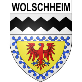 Pegatinas escudo de armas de Wolschheim adhesivo de la etiqueta engomada