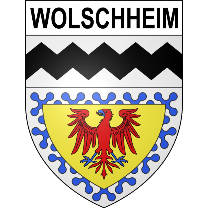 Pegatinas escudo de armas de Wolschheim adhesivo de la etiqueta engomada