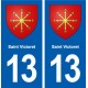 13 Saint-Mitre-les-Remparts blason ville autocollant plaque sticker