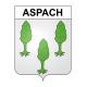 Aspach 68 ville sticker blason écusson autocollant adhésif