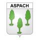 Aspach 68 ville sticker blason écusson autocollant adhésif