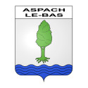 Pegatinas escudo de armas de Aspach-le-Bas adhesivo de la etiqueta engomada