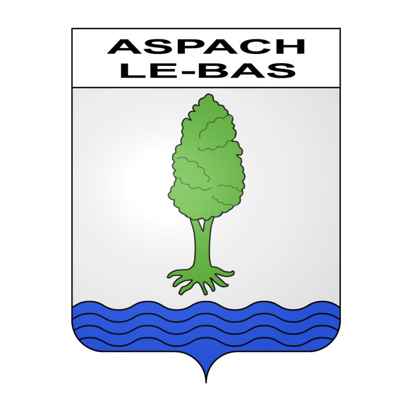 Pegatinas escudo de armas de Aspach-le-Bas adhesivo de la etiqueta engomada