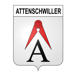 Pegatinas escudo de armas de Attenschwiller adhesivo de la etiqueta engomada