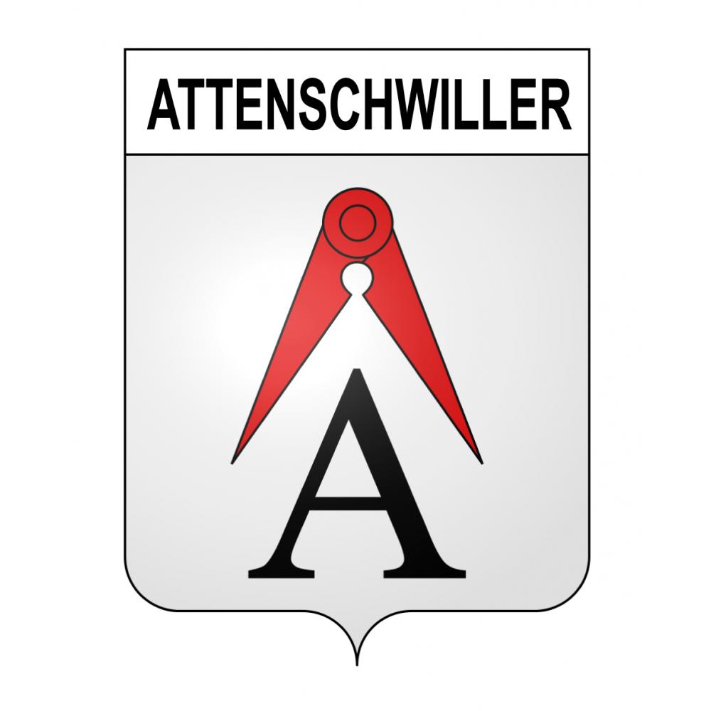 Pegatinas escudo de armas de Attenschwiller adhesivo de la etiqueta engomada
