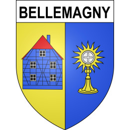 Pegatinas escudo de armas de Bellemagny adhesivo de la etiqueta engomada