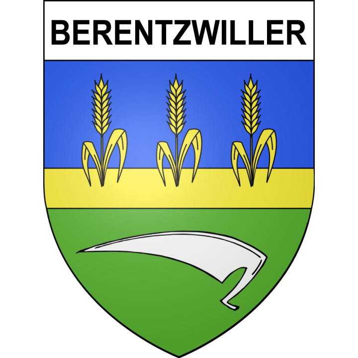 Pegatinas escudo de armas de Berentzwiller adhesivo de la etiqueta engomada