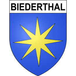 Pegatinas escudo de armas de Biederthal adhesivo de la etiqueta engomada