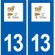 13 Saint-Victoret logo ville autocollant plaque sticker