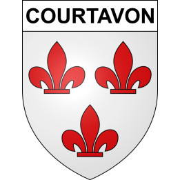 Courtavon 68 ville sticker blason écusson autocollant adhésif
