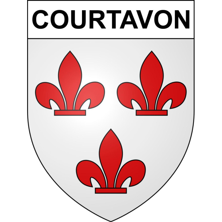 Pegatinas escudo de armas de Courtavon adhesivo de la etiqueta engomada