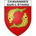 Pegatinas escudo de armas de Chavannes-sur-l'Étang adhesivo de la etiqueta engomada