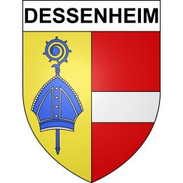 Pegatinas escudo de armas de Dessenheim adhesivo de la etiqueta engomada