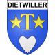 Dietwiller 68 ville sticker blason écusson autocollant adhésif