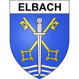 Pegatinas escudo de armas de Elbach adhesivo de la etiqueta engomada
