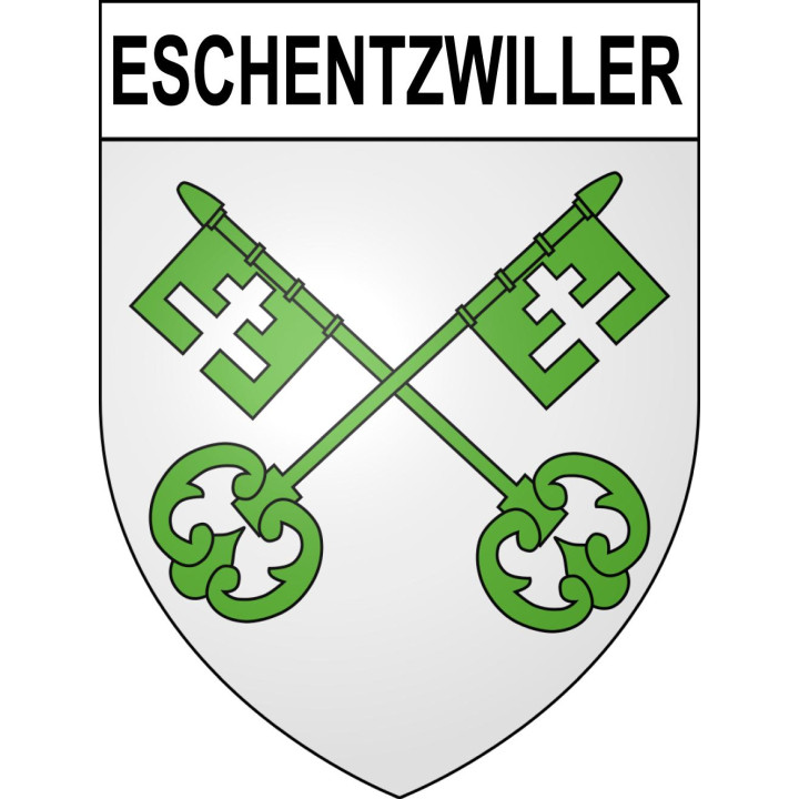 Pegatinas escudo de armas de Eschentzwiller adhesivo de la etiqueta engomada