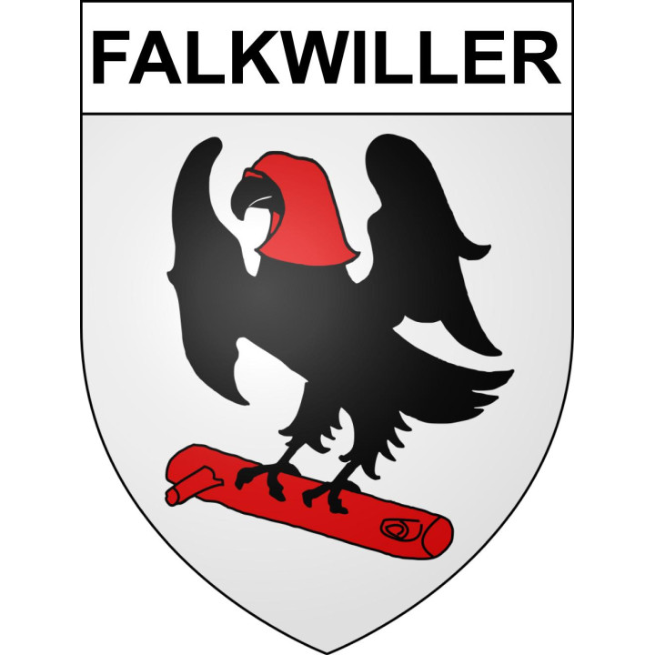 Pegatinas escudo de armas de Falkwiller adhesivo de la etiqueta engomada