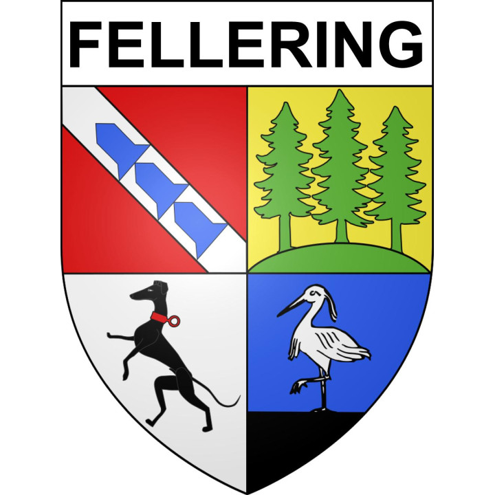 Pegatinas escudo de armas de Fellering adhesivo de la etiqueta engomada